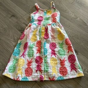 Wonder Nation Girls Button Front Adorable Dress Pineapple Multicolor Size M